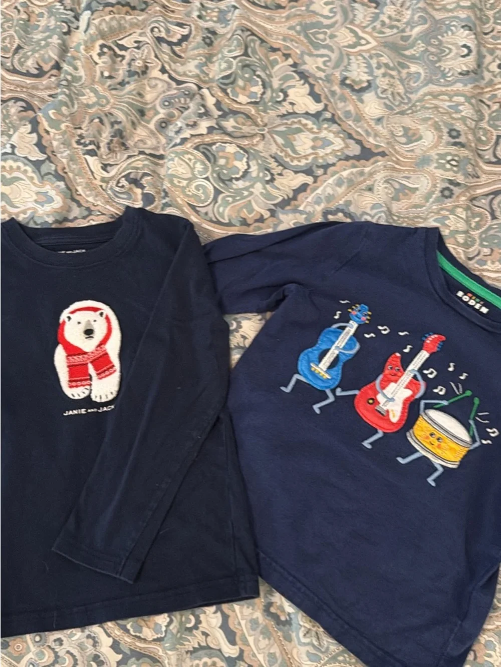 Janie and Jack Navy Long-Sleeve Tee and Mini Boden Long-Sleeve Tee Boys Size 4T